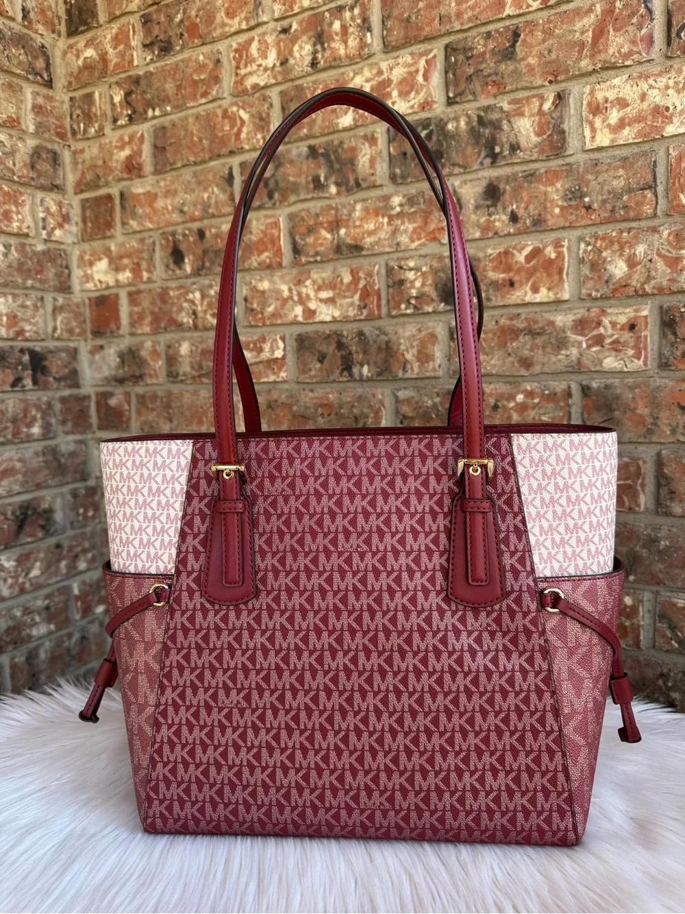 Michael Kors Two-Tone Red Signature Tote